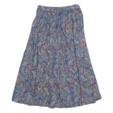 Womens A-Line Skirt Blue Knee Length Floral S