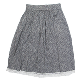 Womens A-Line Skirt Black Knee Length Crazy Pattern S