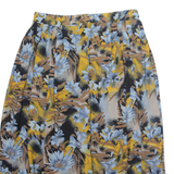 THE LEGEND Womens A-Line Skirt Black Knee Length Floral L