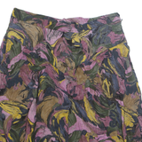 Womens A-Line Skirt Purple Knee Length Viscose 90s Crazy Pattern L