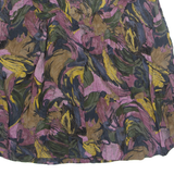 Womens A-Line Skirt Purple Knee Length Viscose 90s Crazy Pattern L