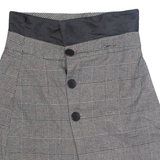 ZARA Button Up Womens Straight Skirt Black Short Check XS