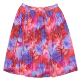 CANDA Womens A-Line Skirt Red Knee Length Floral M