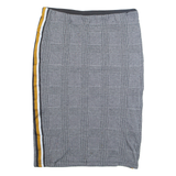 ZARA Womens Straight Skirt Black Knee Length Check L