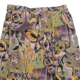 Womens A-Line Skirt Purple Knee Length 90s Crazy Pattern L