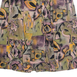 Womens A-Line Skirt Purple Knee Length 90s Crazy Pattern L