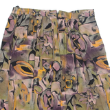 Womens A-Line Skirt Purple Knee Length 90s Crazy Pattern L