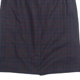 Lined Womens Straight Skirt Blue Knee Length Check L