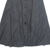 MODISSA Womens Flare Skirt Black Knee Length Wool Houndstooth S