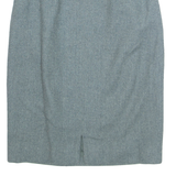 STRENESSE Pocketed Womens Pencil Skirt Blue Knee Length Wool Chevron XS