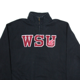 JANSPORT WSU Mens Sweatshirt Black 1/4 Zip USA 2XL