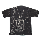 Womens Printed Blouse Black Crazy Pattern L