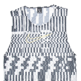 NIKE Womens Printed Vest Black Sleeveless Faux Silk Check L