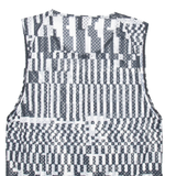 NIKE Womens Printed Vest Black Sleeveless Faux Silk Check L