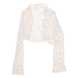 Womens Printed Top White Long Sleeve Floral S