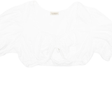 LANDHAUS Womens Milkmaid Top White Puff Sleeve L