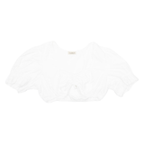 LANDHAUS Womens Milkmaid Top White Puff Sleeve L