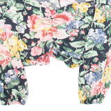 ZARA Womens Printed Blouse Black V-Neck Long Sleeve Floral XS