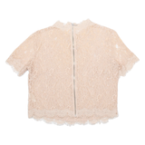 ZARA Womens Printed Blouse Pink Crazy Pattern M