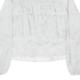 ZARA Womens Printed Blouse Blue Long Sleeve Floral M