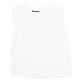 ZARA Womens Blouse Vest White V-Neck Sleeveless M