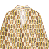 ZARA Womens Printed Blouse Brown Collared Long Sleeve Viscose Crazy Pattern S