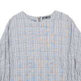 ZARA Womens Printed Blouse Black Long Sleeve Check M