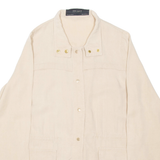 ZARA Womens Shirt Beige Button Neck Long Sleeve XS