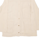 ZARA Womens Shirt Beige Button Neck Long Sleeve XS