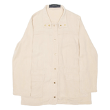 ZARA Womens Shirt Beige Button Neck Long Sleeve XS