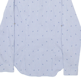 ZARA Womens Printed Shirt Blue Collared Long Sleeve Striped S