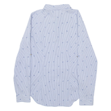 ZARA Womens Printed Shirt Blue Collared Long Sleeve Striped S