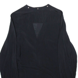 ZARA Womens Shirt Black V-Neck Long Sleeve XS