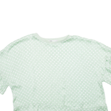 ZARA Womens Printed Blouse Green Silk Polka Dot M