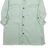 ZARA Womens Shirt Green Collared 3/4 Sleeve S