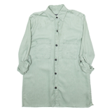 ZARA Womens Shirt Green Collared 3/4 Sleeve S