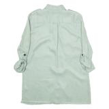 ZARA Womens Shirt Green Collared 3/4 Sleeve S