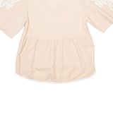ZARA Womens Blouse Pink V-Neck S