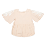 ZARA Womens Blouse Pink V-Neck S