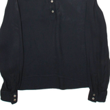 ZARA Womens Shirt Black Collared Long Sleeve XS