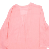 ZARA Womens Blouse Pink V-Neck Long Sleeve M