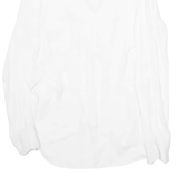 ZARA Womens Halter Neck Blouse White V-Neck Long Sleeve Viscose S
