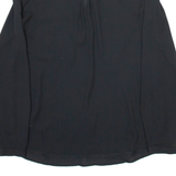 ZARA Womens Bardot Blouse Black V-Neck Long Sleeve Viscose S