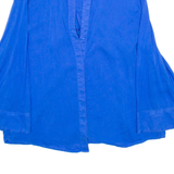 ZARA Womens Blouse Blue V-Neck Long Sleeve XS