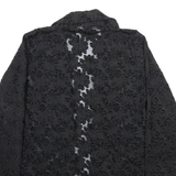 ZARA Womens Kimono Blouse Black Long Sleeve Viscose Floral M