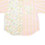 KORET Womens Printed Shirt Orange Collared Striped M