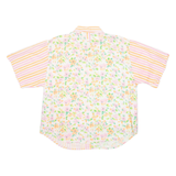 KORET Womens Printed Shirt Orange Collared Striped M