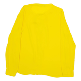ZARA Womens Blouse Yellow Collared Long Sleeve Silk S