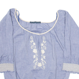 ZARA Womens Blouse Blue Long Sleeve Floral M