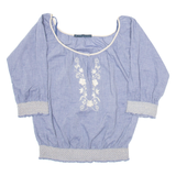 ZARA Womens Blouse Blue Long Sleeve Floral M